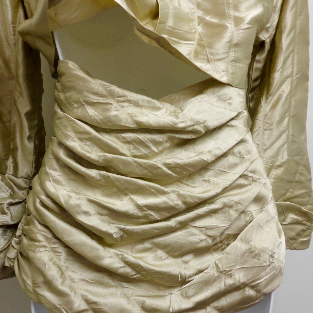 Finley Very Sexy Gold Open Back Blouse Small